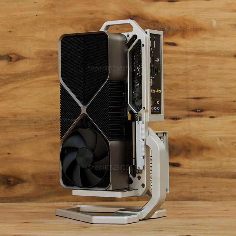 

Портативный корпус для игрового ПК с открытой рамой ITX SFX с вертикальным креплением, алюминиевый мини-шасси, настольный чехол премиум-класса