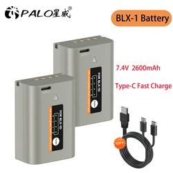 2600mAh BLX-1 BLX1 Battery with Type C Fast Charging Port BLX 1 Rechargeable Batteries for Olympus Mirrorless OM-1 OM1 MARK II