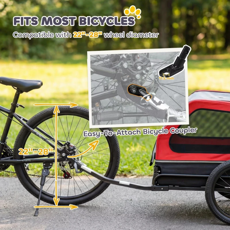 Universal bicycle connector, dog bicycle trailer, collapsible ramp tailgate, suitable for small and medium-sized dogs