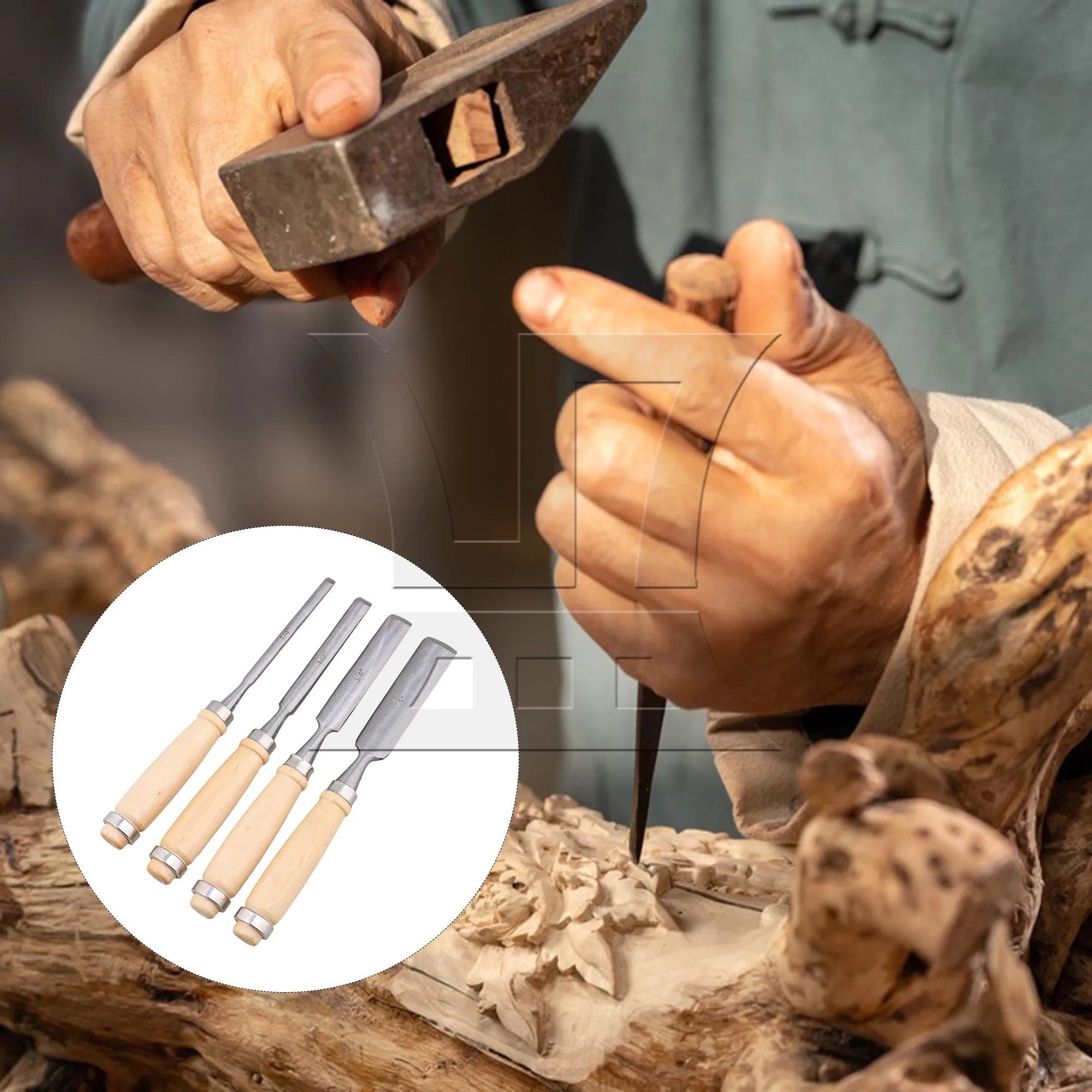 

BQLZR 40pcs Semicircle Chisel Chisel Width 22mm 15mm 12mm 7mm for Woodworking Chisel