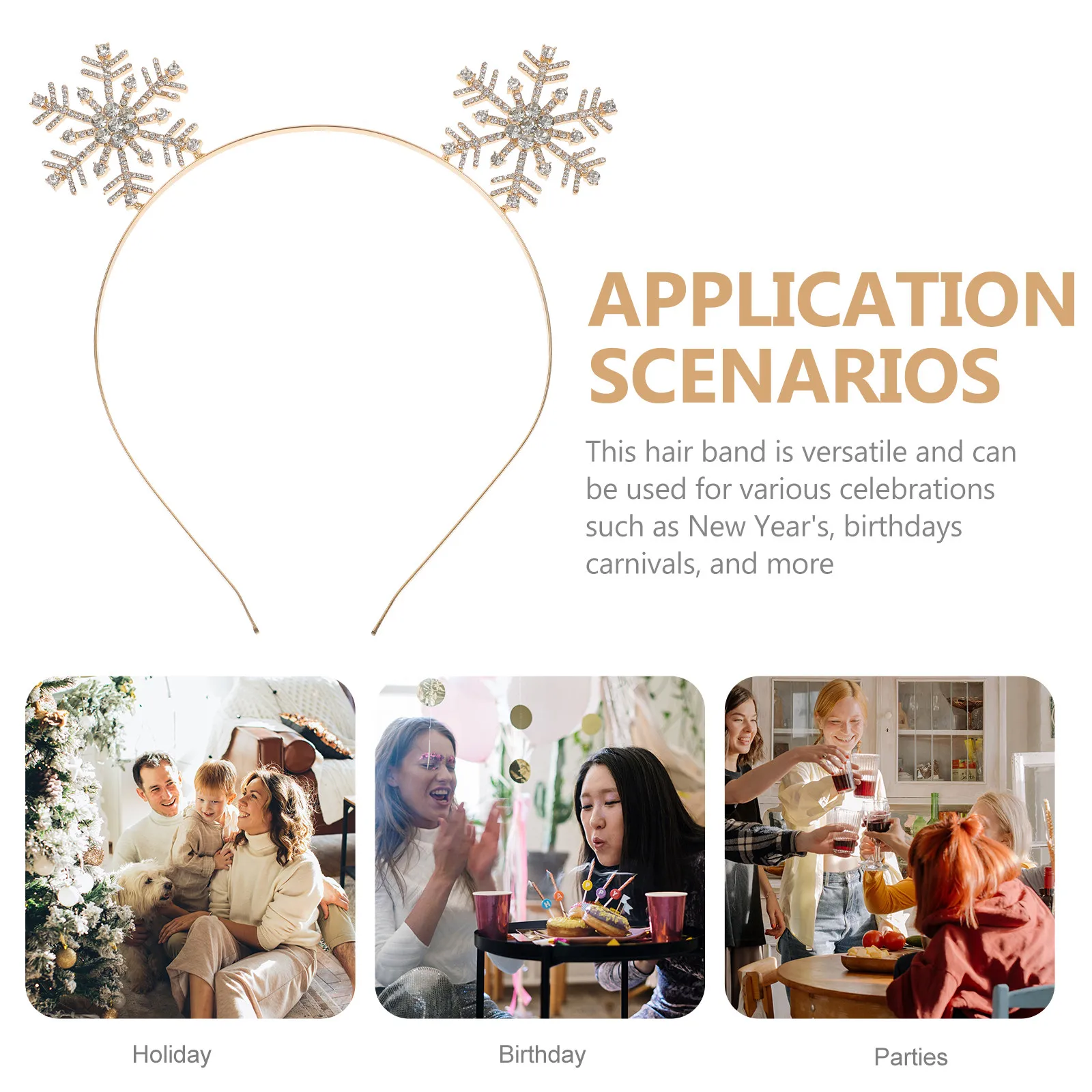 

Elegant Snowflake Hair Band Featuring Rhinestones Women's Festive Head Accessory for Christmas Party Birthday Carnival Holiday