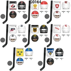 The G0164 Ice Hockey Team Model Blocks MOC Bricks Set Gifts Toys