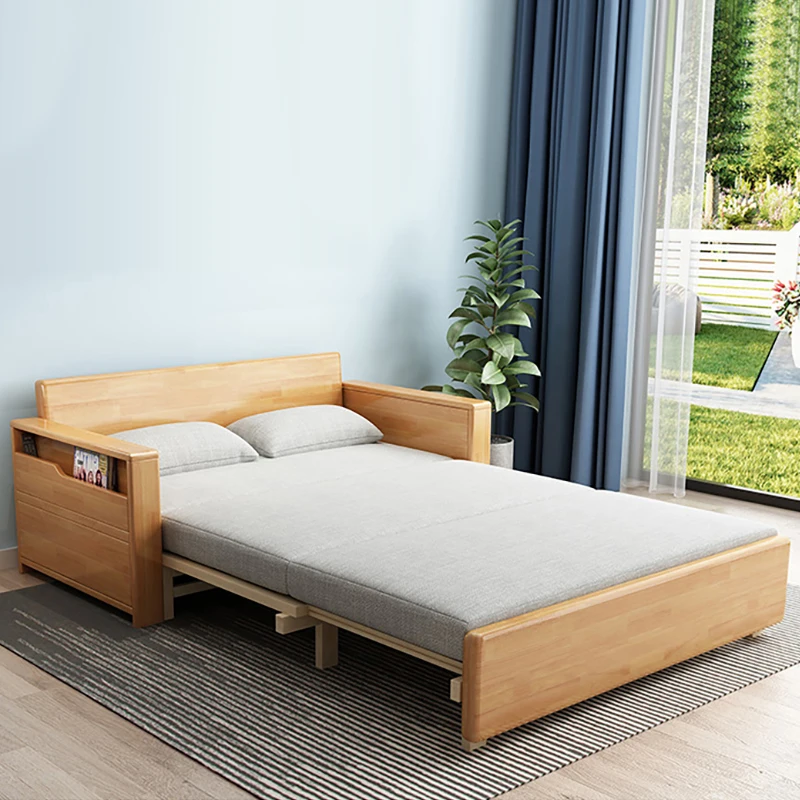 Funcional cama de madeira dormir, Dormir Sleeper, Sofá-cama com armazenamento, funcional, design moderno