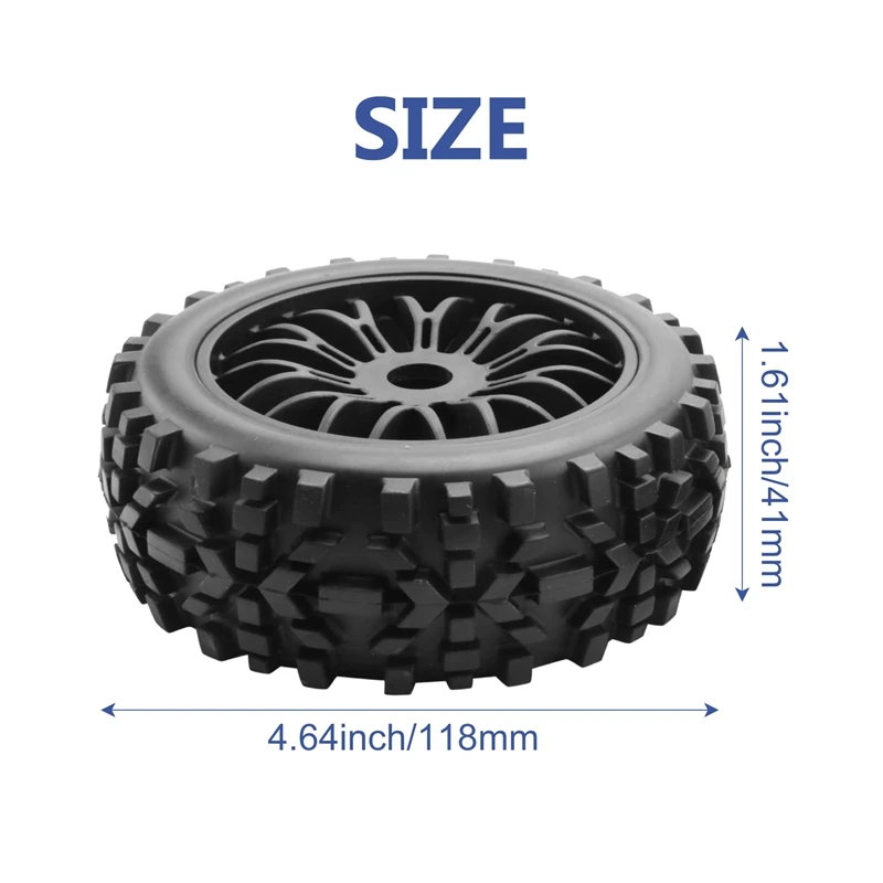 4 szt. kółek i opon do wózków RC z felgami sześciokątnymi 17 mm w skali 1/8 Samochód terenowy do samochodów buggy RC w skali 1:8