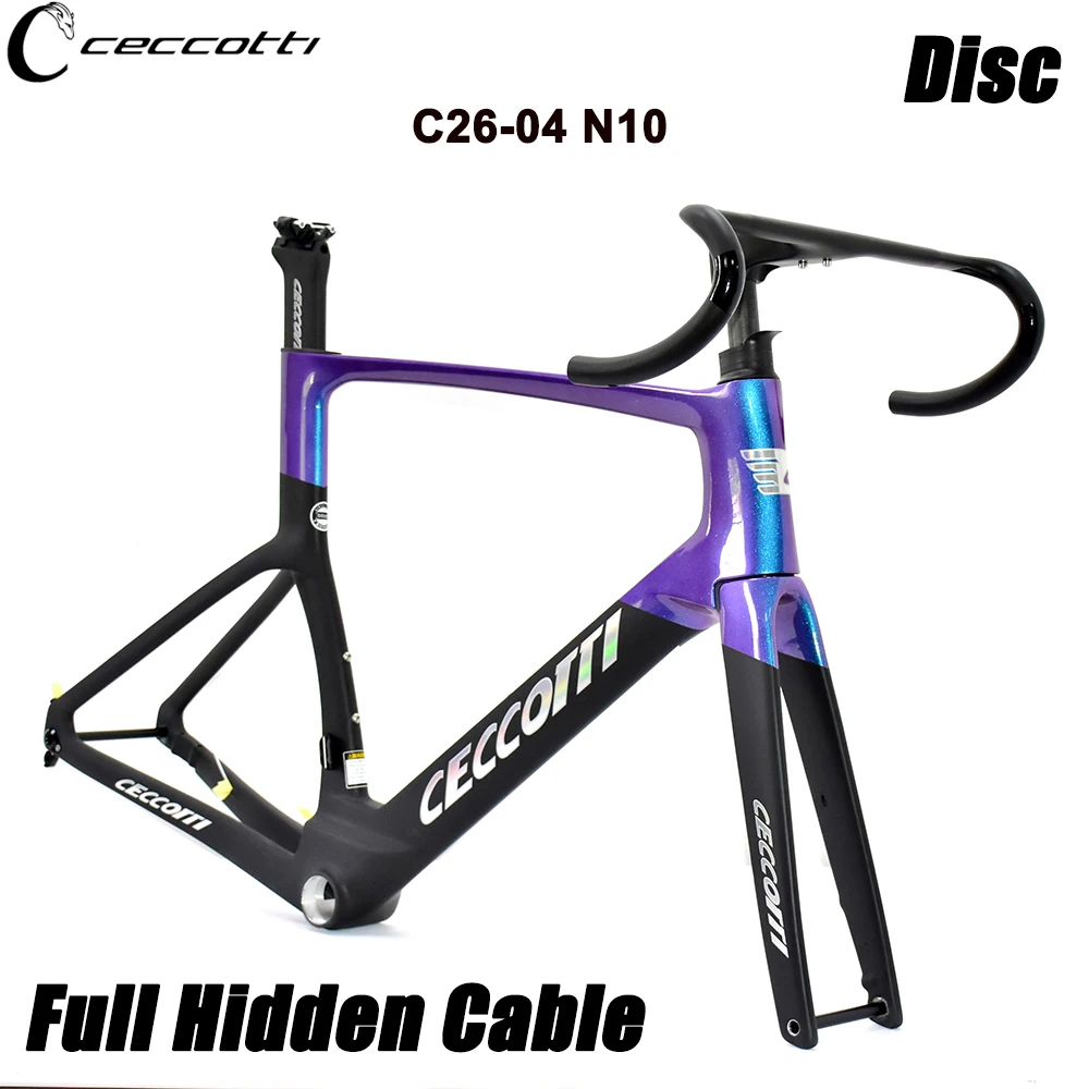 CECCOTTI BOB Effect  Internal wiring Bike Frame T1000 Full Carbon Bicycle Frameset With Inner Cable handlebar