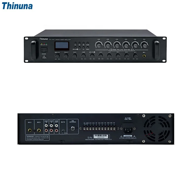 PA System Multi Channel Speaker Volume Control Professional Mixing Power Audio Amplifier Match for Sound Mixer with Wireless BT