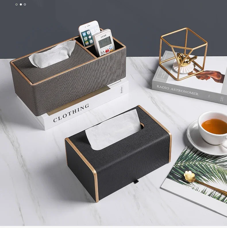 Leather Tissue Box Office Storage Organizer Living Remote Control Storage Box Dressing Table Cosmetics Jewelry Makeup Container