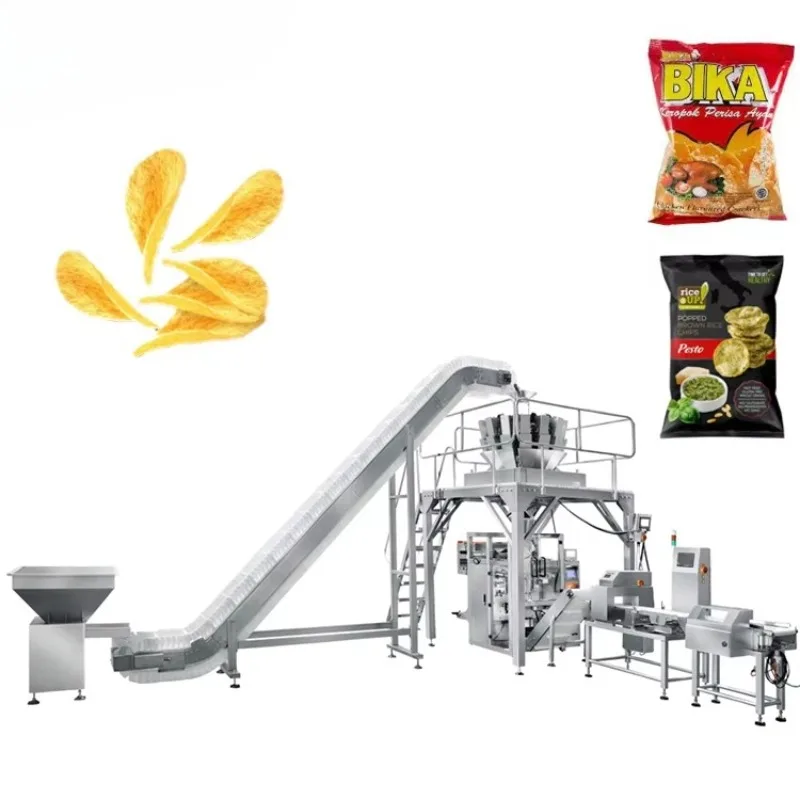Automatic Vertical Form Fill Seal Packing Machine for Potato Chips Olives Dried Fruit Coffee Beans Snack Food Packaging