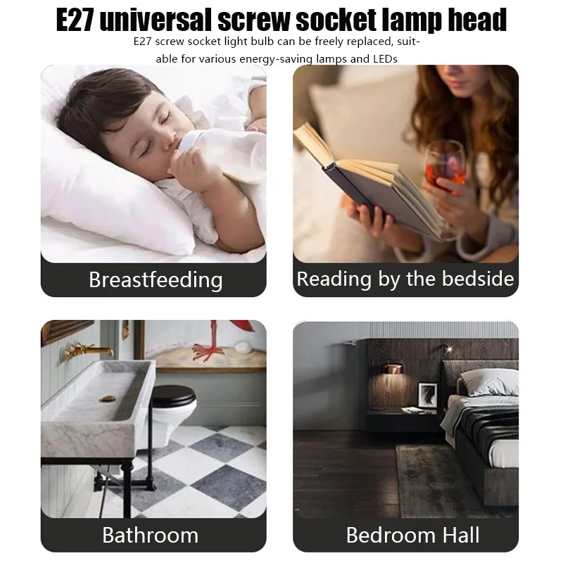 Universal E27 Lamp Bases Adjustable Rotating Holder Light Flexible Bend Mobile Test LED Light Socket Bulb Adapter Plug Switch image 2