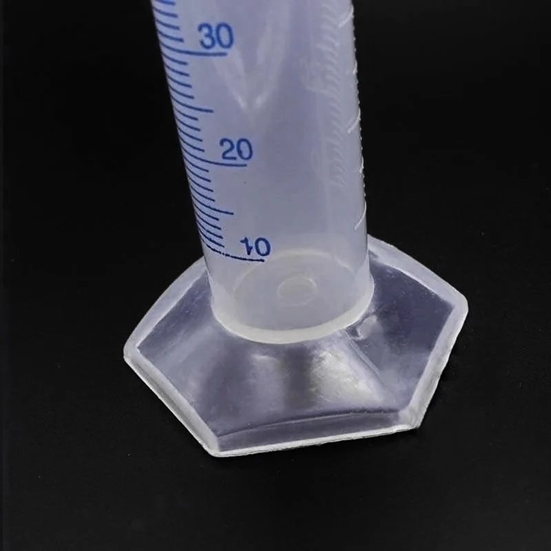 Plastic Graduated Cylinder for Lab Use, 10-500ml Clear Measuring Cylinder with Blue Scale, Laboratory Liquid Measurement Tool