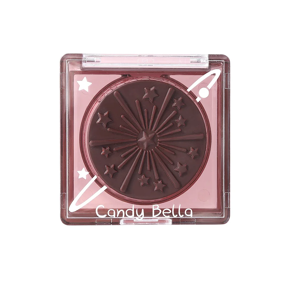 Candy Bella Black Blush & Fuwa Contour Powder - Soft Matte, Face-Focus Brightening, Shading & Blurring, Includes Peach (Multi-Pu