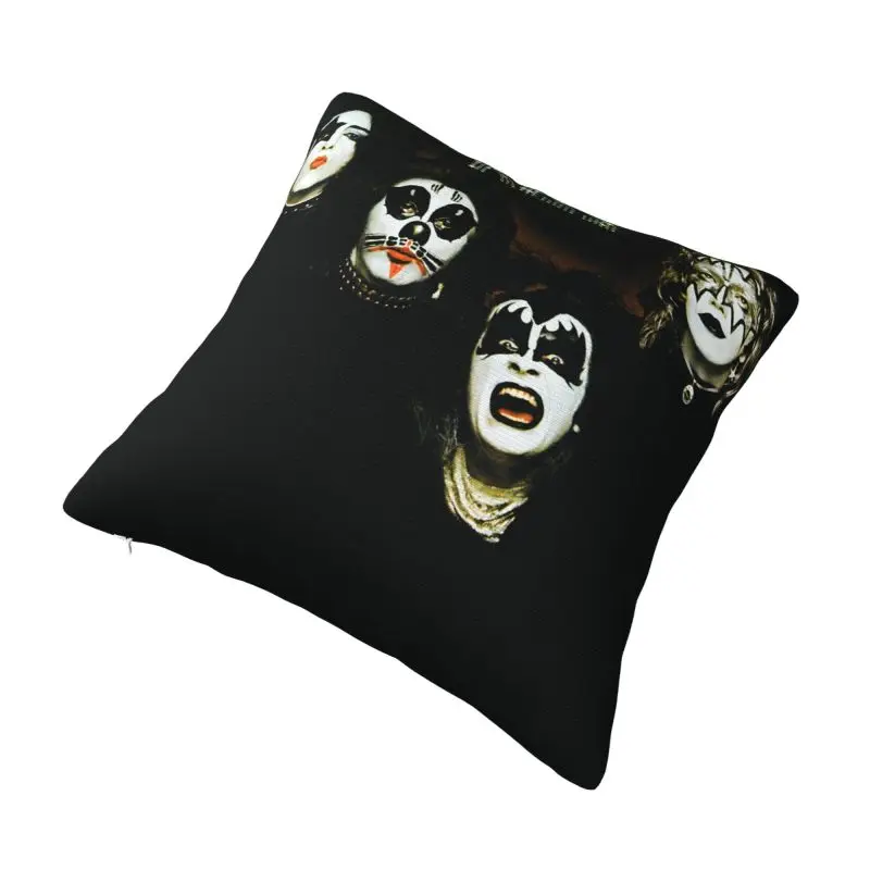 Custom Nordic Style Kiss Rock Roll Cushion Covers 45x45cm Velvet Gorgeous Metal Heavy Band Pillow for Sofa Square Pillowcase