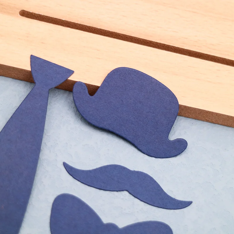 Cutting Dies Glasses Beard Bow Tie Man Decorative Scrapbook DIY Child Educational Paper Cards Making Tool Craft Die Cut