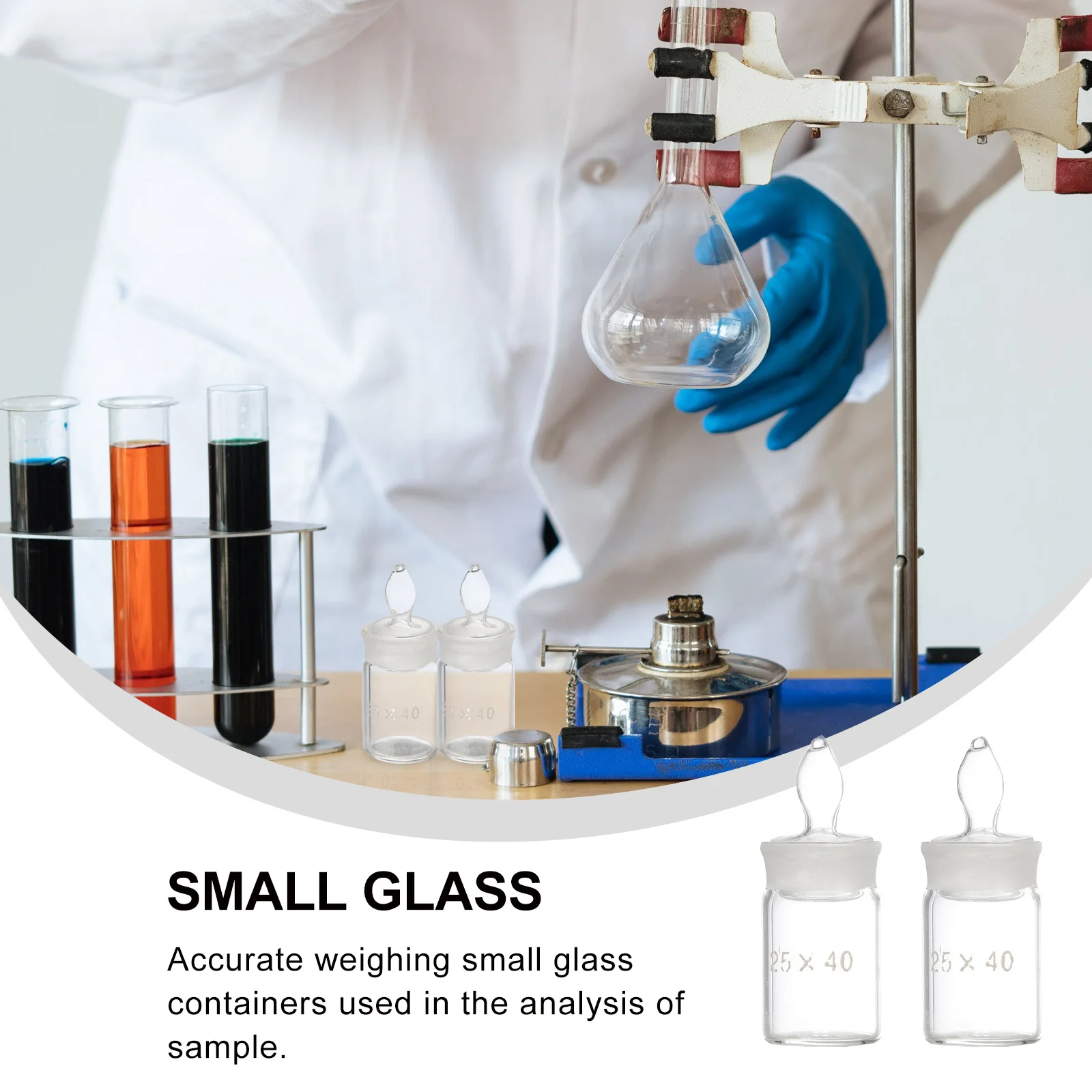 

2Pcs Flat Low Form Weighing Bottle High Quality Glass Laboratory Equipment 25x40mm Accurate Sample Analysis Aroma Storage