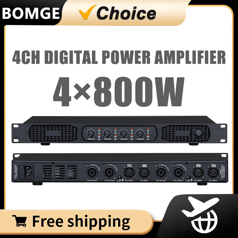 BOMGE Professional AMP Digital Power Amplifier 4x1600w 8Ohm 4 Channel DJ Subwoofer Amplifier Line Array Speaker Sound amplify