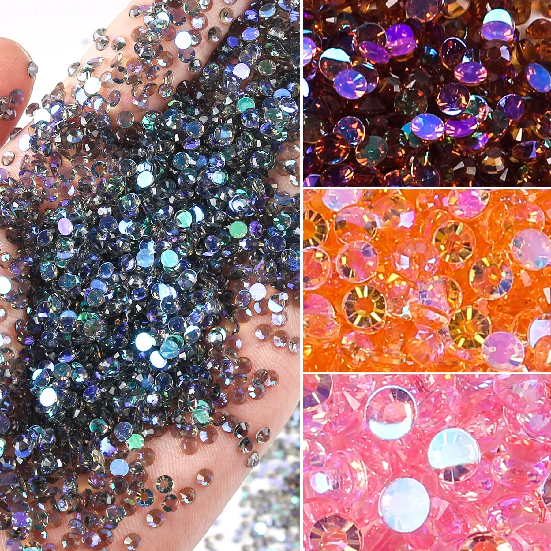 50000pcs 3mm Resin Flat Bottom Diamond Transparent Rhinestone DIY Nail Enhancement Phone Case Jewelry Decorative Accessories