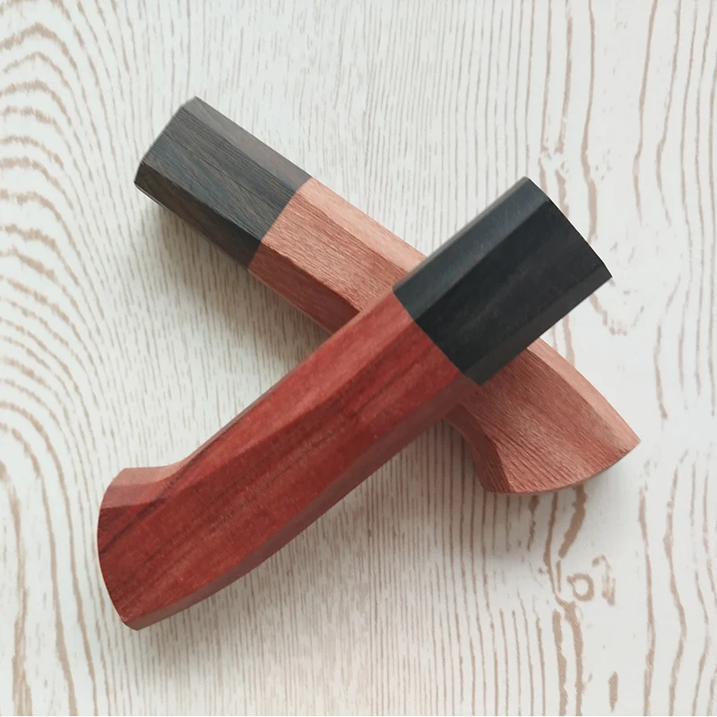 2 Types CNC Custom Natural Solid Wood Made Japanese Style Kitchen Knife Octagonal Wooden Handle Scale DIY Making Accessories