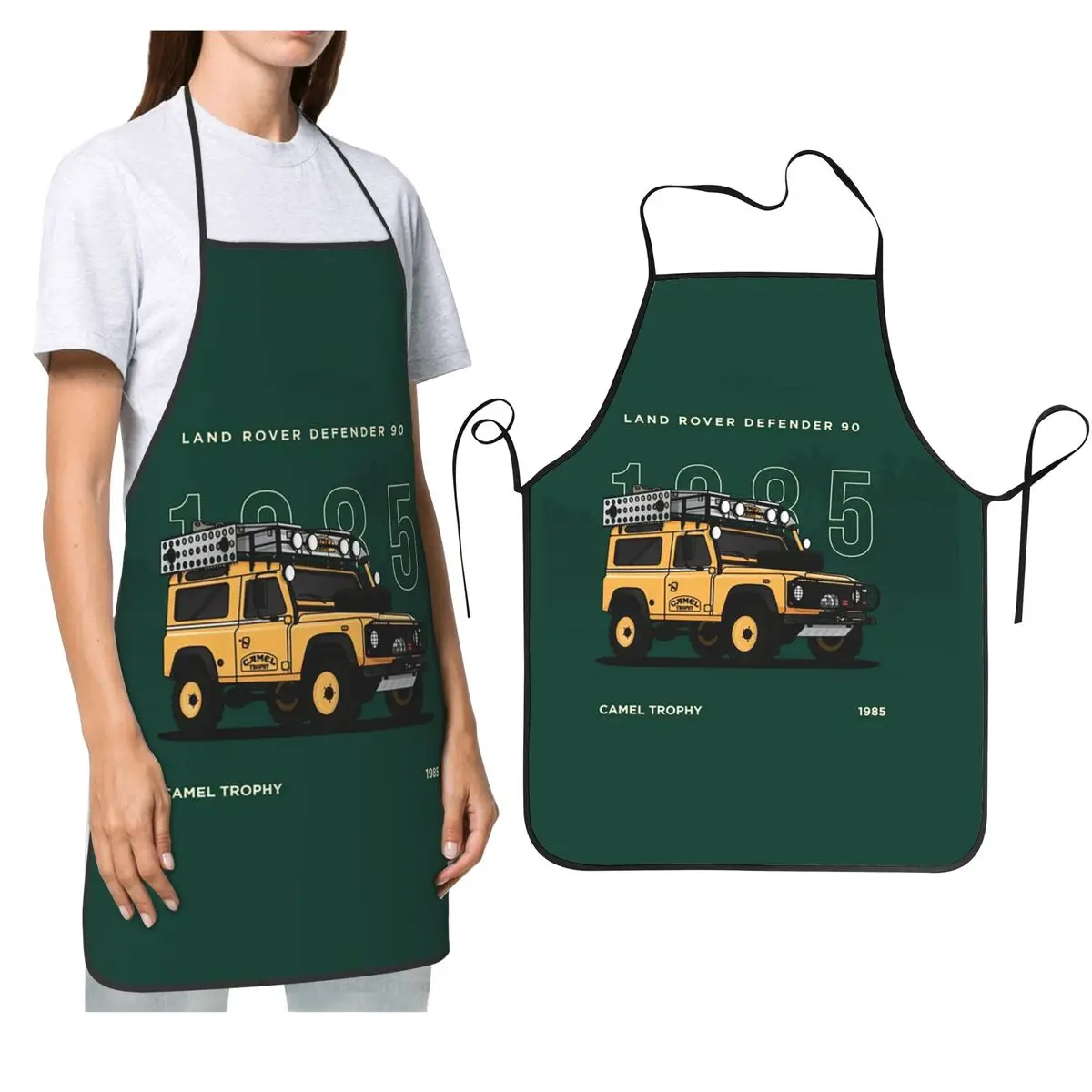 

Фартук Land Rover Defender Camel Trophy 1985, фартук для шеф-повара, кулинарии, кухни, столбец, нагрудник без рукавов, кухонный сарафан для уборки