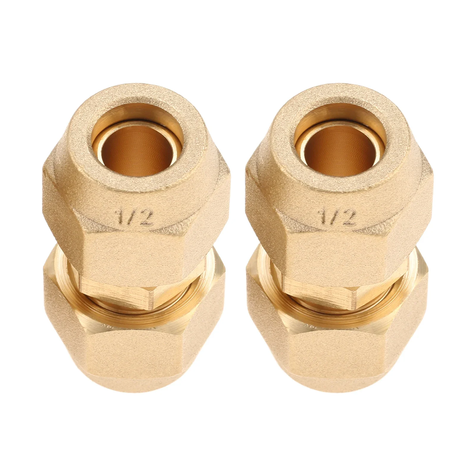 2Pcs 3/8 Inch Air Conditioning Screw Connection Set Double Nut Set Copper Pipe Extension for Joint Double Connectors 9.52 mm