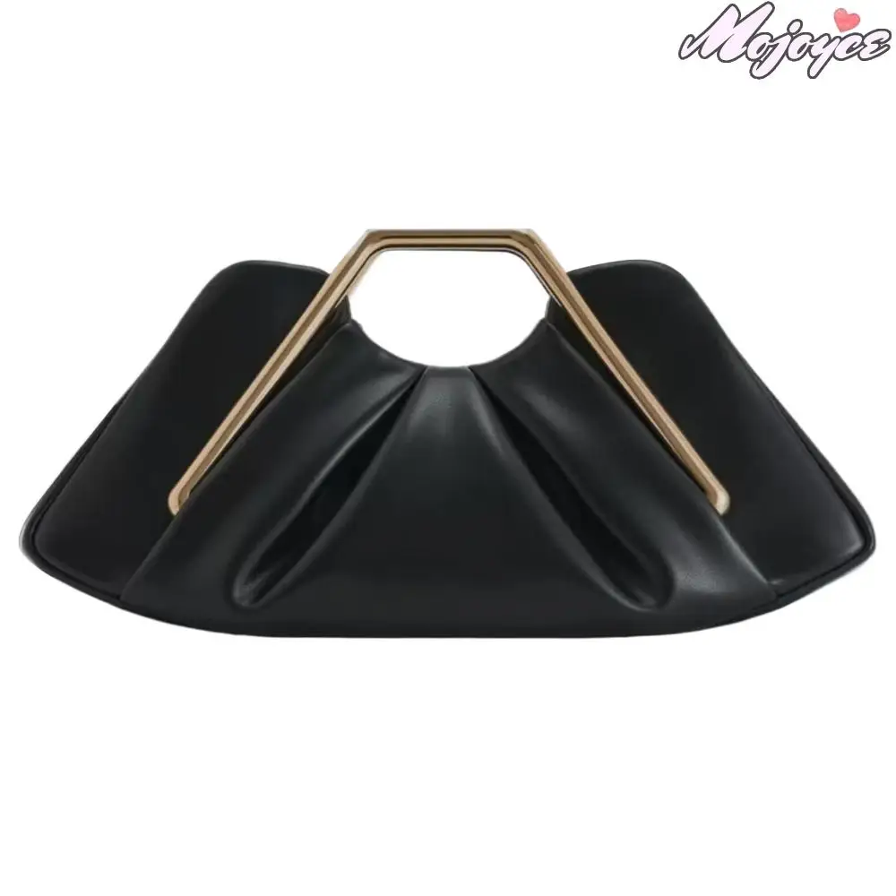 2025 حقائب يد جلدية فاخرة النساء مقبض معدني حقائب السهرة خمر مطوي سحابة مخلب محفظة حفلة العصرية جيب للهاتف المحمول #3