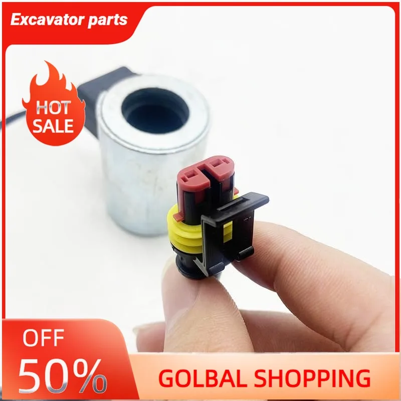 

Solenoid Valve 24V 1019 Solenoid Valve Coil Fits for XCMG XE60 XE80 XE135 XE150 XE200 XE215 XE230 Solenoid Valve Coil Replacemen