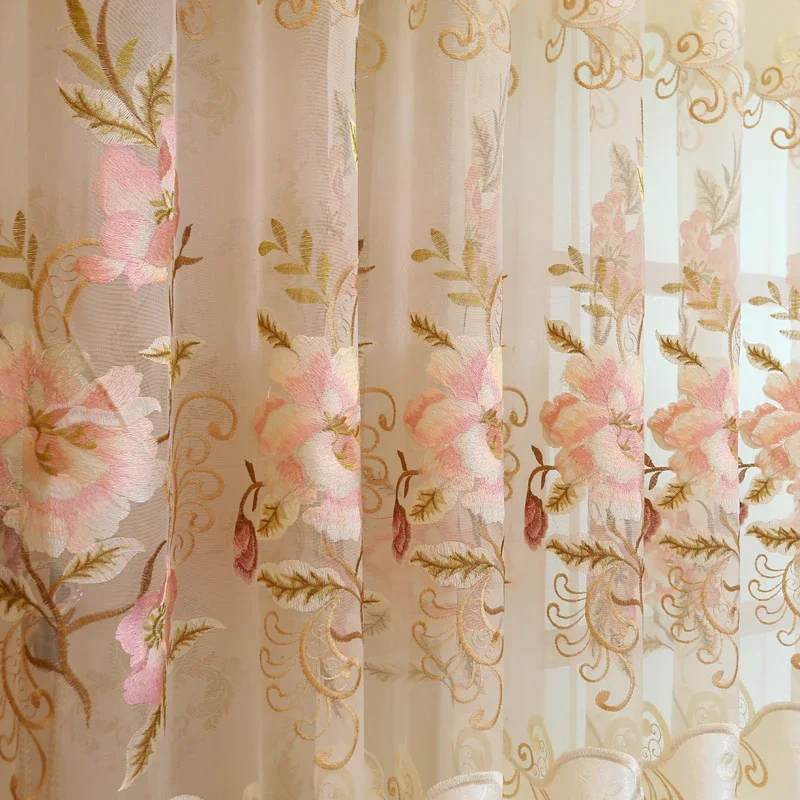 Customization High-end Chenille Jacquard Curtain Hollow Embroidery Simple European Blackout Villa Bedroom Living Room Curtain