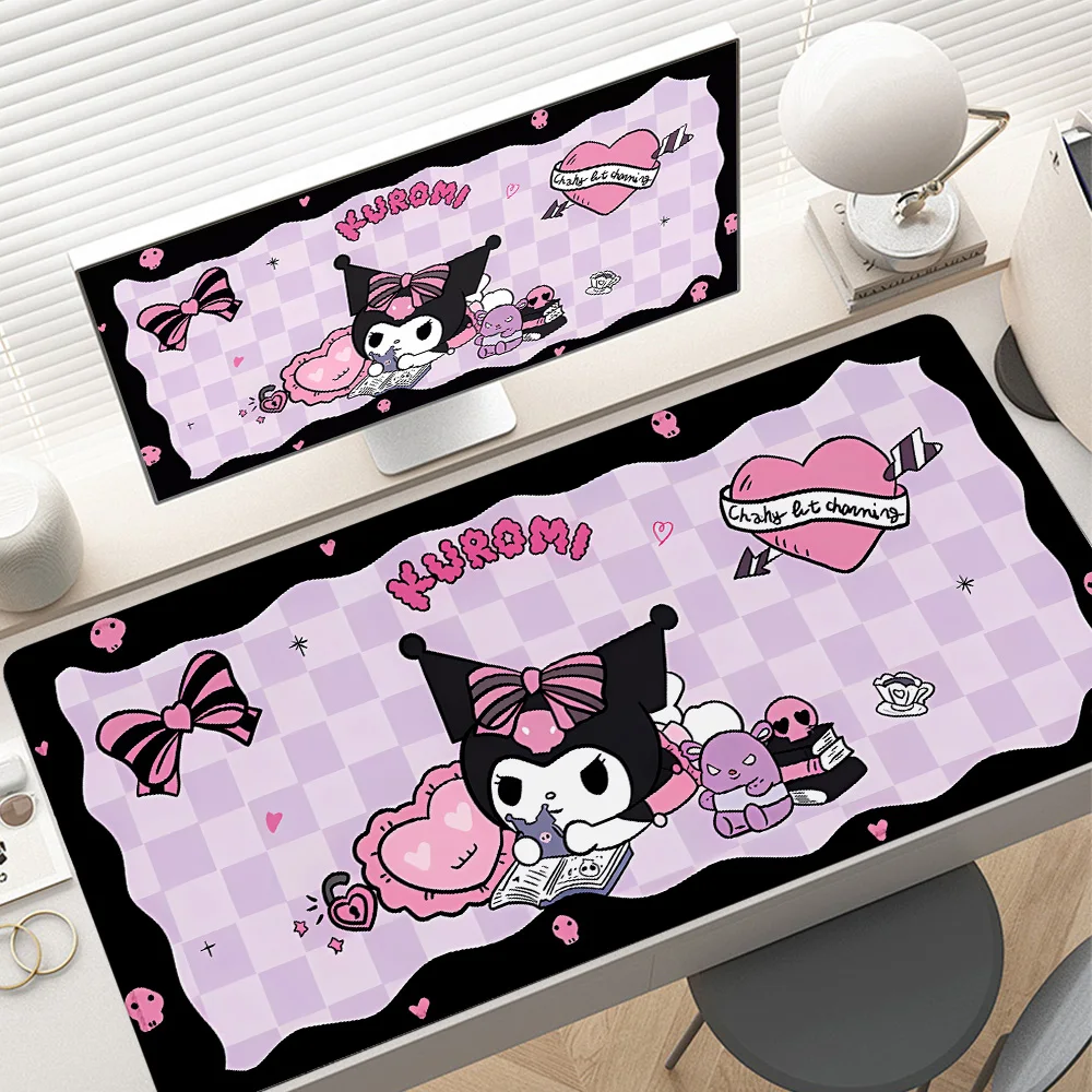 HD 600x1200 مللي متر سانريو ماوس الوسادة Kawaii أنيمي لوحة المفاتيح اكسسوارات مكتب حصيرة XXL لطيف Kuromi ماوس ألعاب الكمبيوتر المطاط السجاد