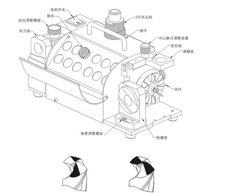 MR-13B Drill Bit Sharpener Portable Angle Grinder CBN/SDC Disc Grinding Machine 3-13mm Drill Bits Sharpening Tool 120W