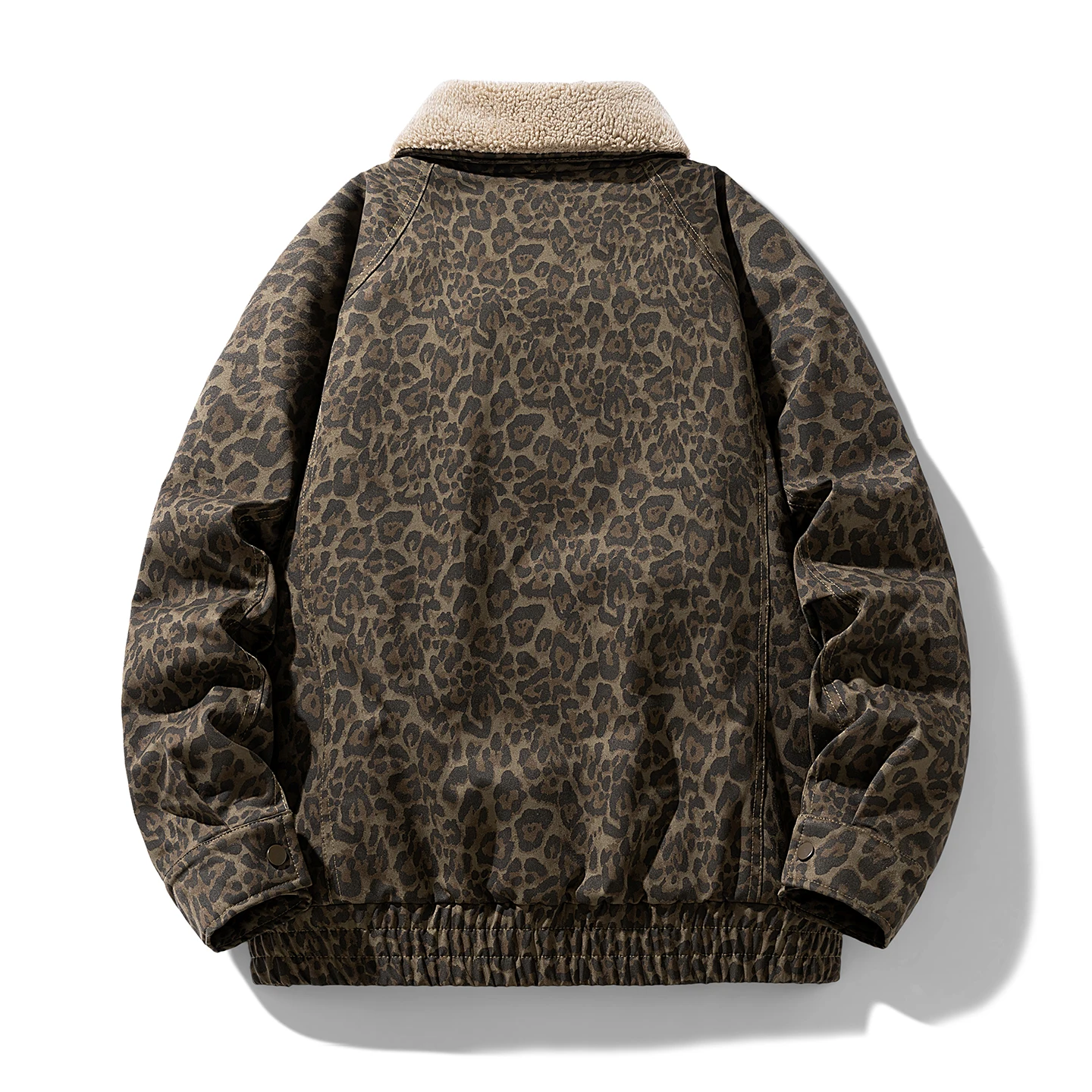 Winter Retro Pattern Fleece Thicken Men Coat New Fashion Detachable Lapel Casual Jacket Outdoors Windproof Keep Warm Men Parka