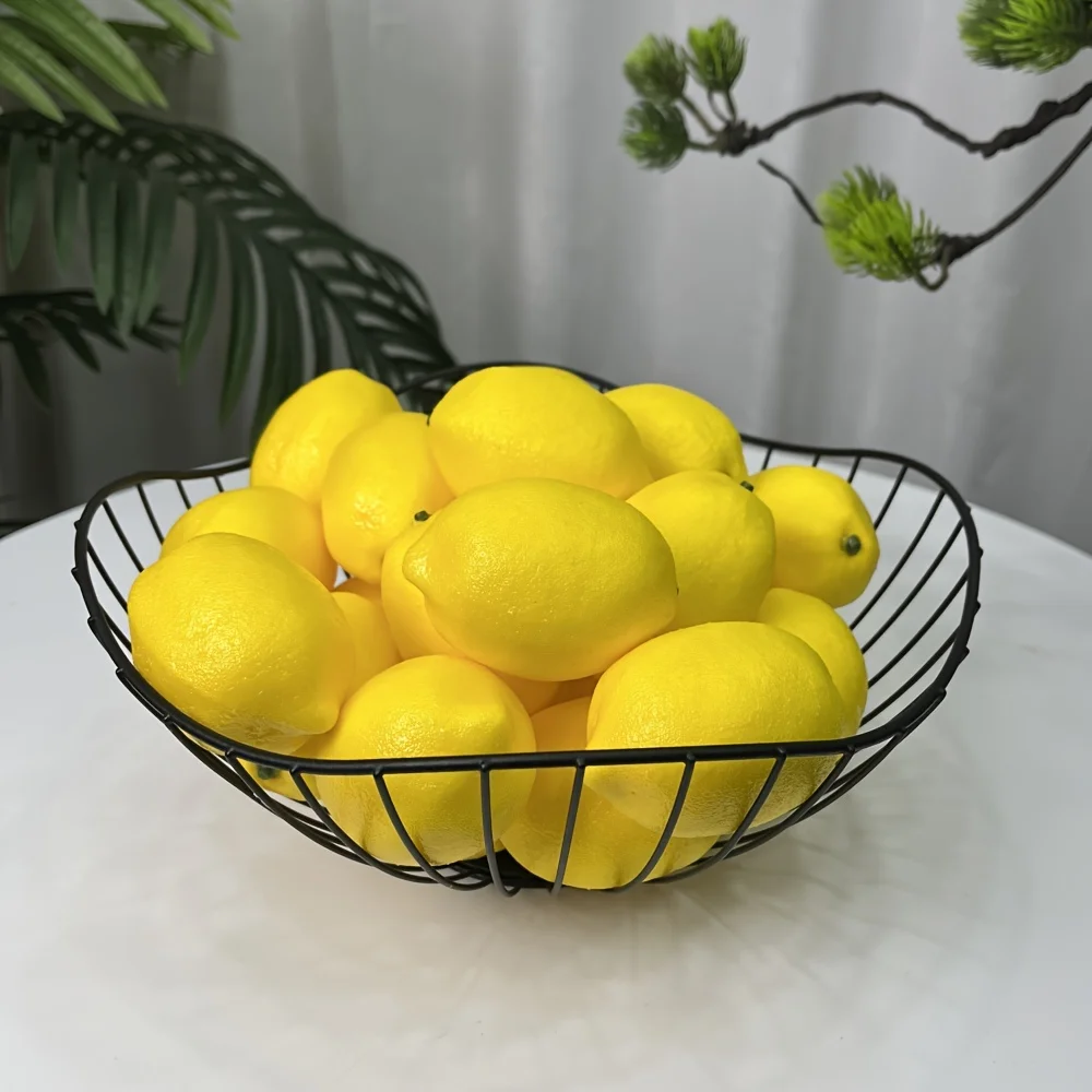 6pcs, Artificial Lemon 7.62cm, Simulation Lemon Simulation Fruit Home Decoration Storefront Decoration