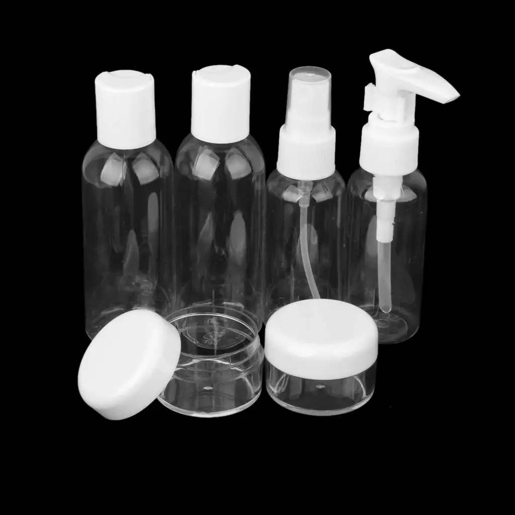 6 Pcs Mini Atomizer Travel Bottle for Perfume Shampoo Cosmetic Lotion Outdoor Accessory