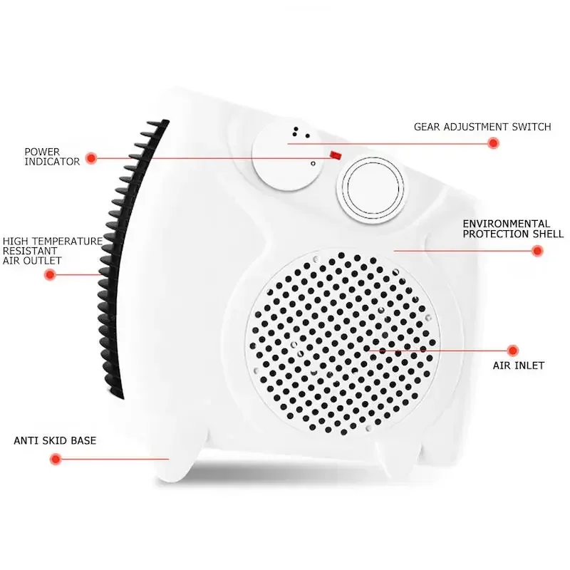 휴대용 전기 히터 자동 온도 제어 데스크탑 미니 팬 침실 난방 빠른 히터 전기 공기 히터 팬