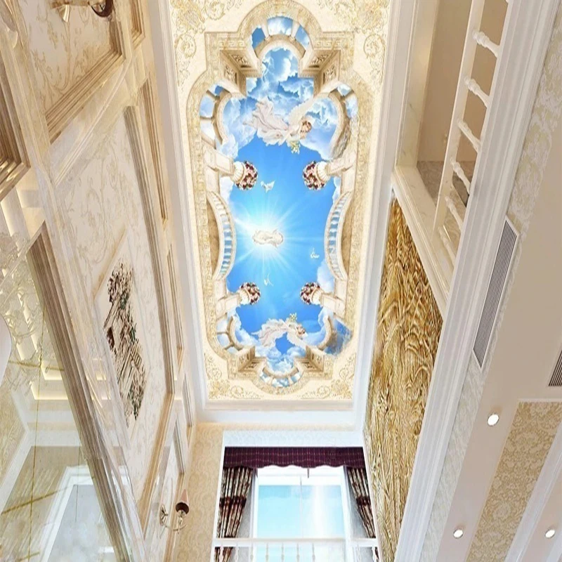 

MU8332 3D Photo Wallpaper Modern European Style Embossed Pattern Living Room Ceiling Fresco Wallpaper Mural Papel De Parede 3D