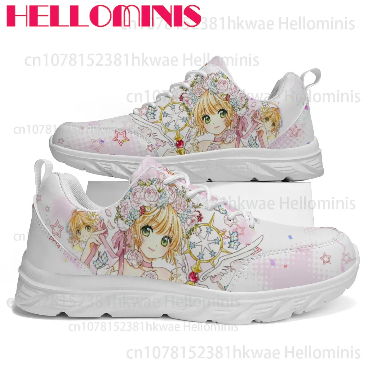 Hot Cartoon Card Captor Sakura Girls Youth Student Women's Shoes High Quality Lightweight Soft Sole Casual Lace Up Sneakers