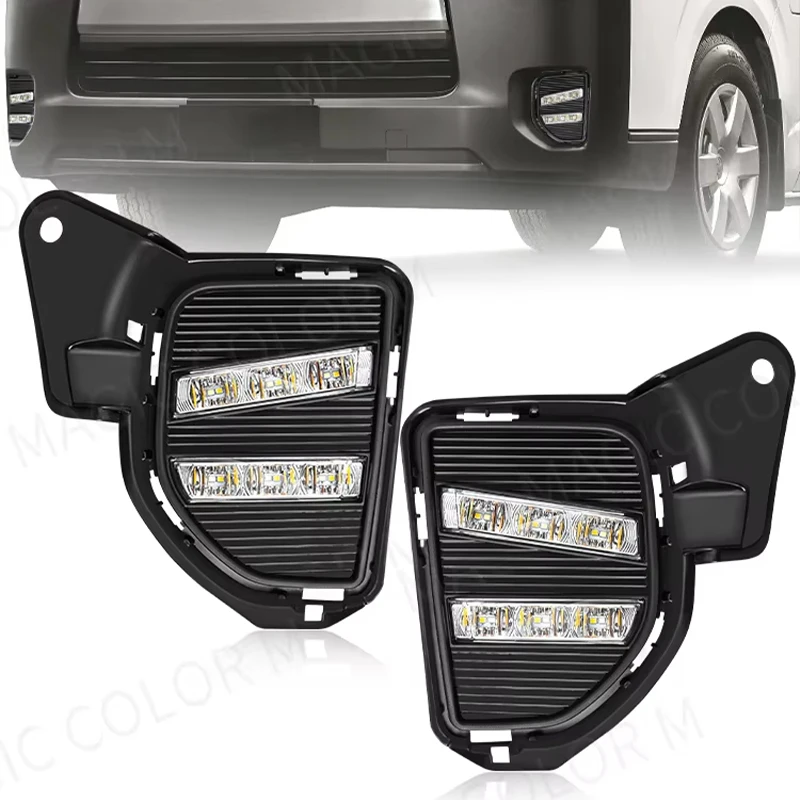 

Светодиодные DRL для Toyota Hiace 2014 2015 2016 Противотуманные фары Дневные ходовые огни Передний бампер Фары указателя поворота Автомобильные аксессуары 12 В