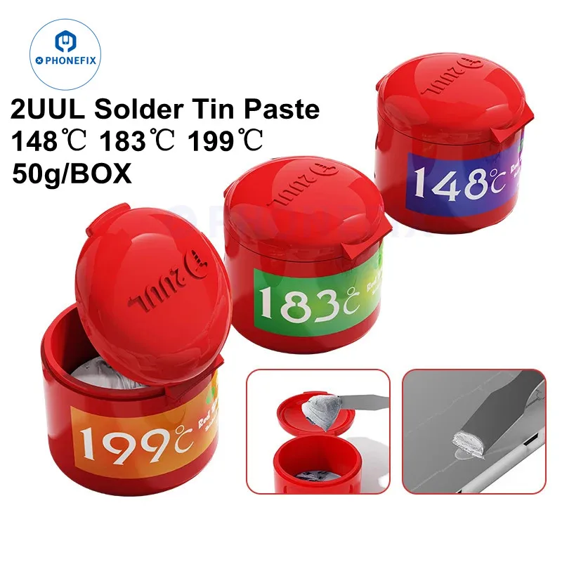 PCB BGA CPU LED 148용 2UUL 솔더 주석 페이스트 융점 용접 플럭스 솔더링 크림 50g ℃   183 ℃   199 ℃   용접 수리 도구