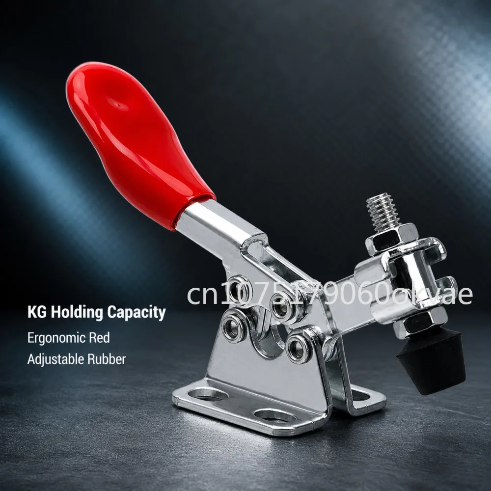 GH-201 Horizontal Toggle Clamp 27KG Holding Capacity Quick Release Woodworking Hand Tool for Workbench and Jig Fixture