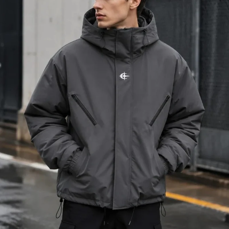 Herren High-Street Trendige Jacken Amerikanische Mode College-Jacke Jugendliche Männer Locker Sitzender Outdoor-Mantel Leichter Kapuzen-Windbreaker
