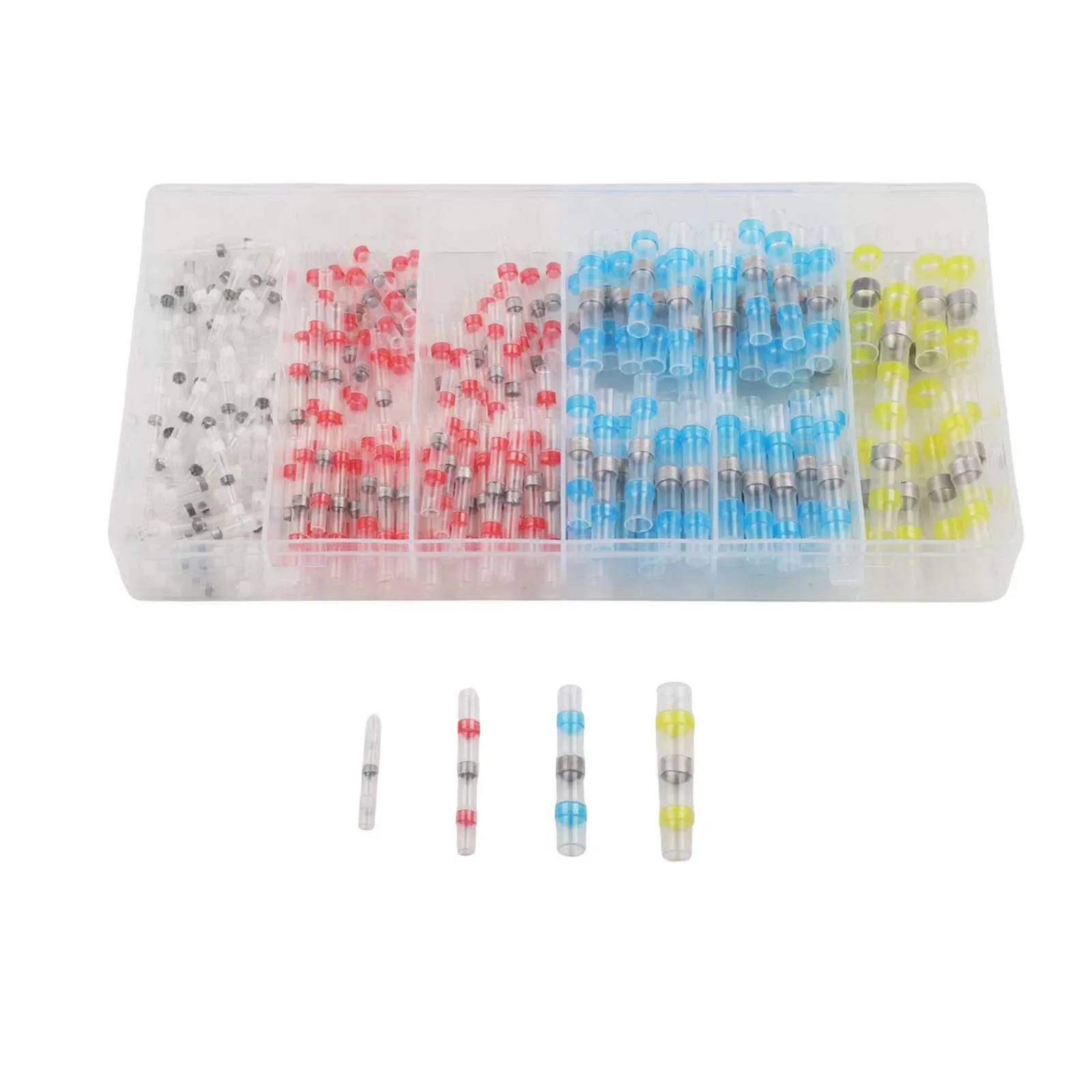 200pcs Thermal Shrink Pipe Waterproof Solder Connector Kit Heat Shrink Tubing Assortment Set Solder Sleeves Cable Connectors