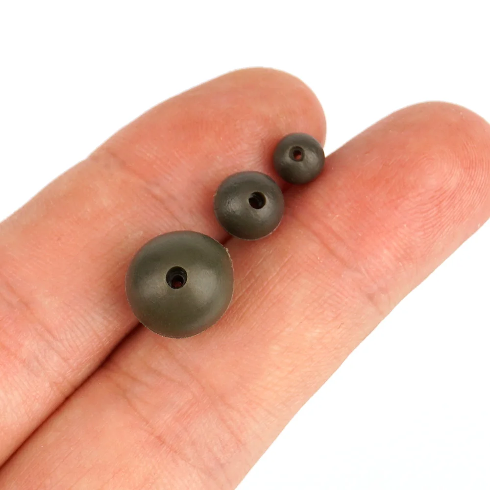 HIrisi AG131 100Pcs Carp Fishing Rubber Shock Beads Soft Rig Beads Anti-Collision Fishing Terminal Tackle Fishing Rig Accessory