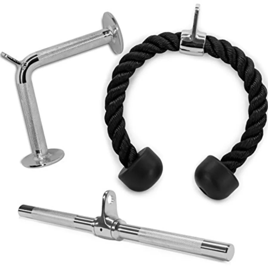 

Cable hine Attachment, Row Handles, Tricep Rope, Straight Bar, V Bar, LAT Pulldown Accories Load 880 LB for Home Gym