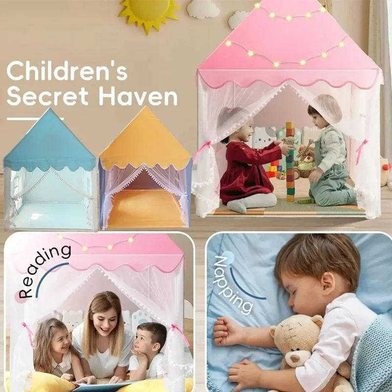 3-kolorowy namiot dziecięcy przenośny składany tajny krok dziecięcy dziewczęcy chłopcy domek do zabawy kryty odkryty dom księżniczki schronienie namioty zabawkowe