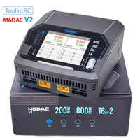 ToolkitRC M6DAC V2 Dual Channel Smart Lipo Battery Charger Discharger AC 200W DC 400WX2 16A for 1-6S LiHV LiPo PD 65W Model Car