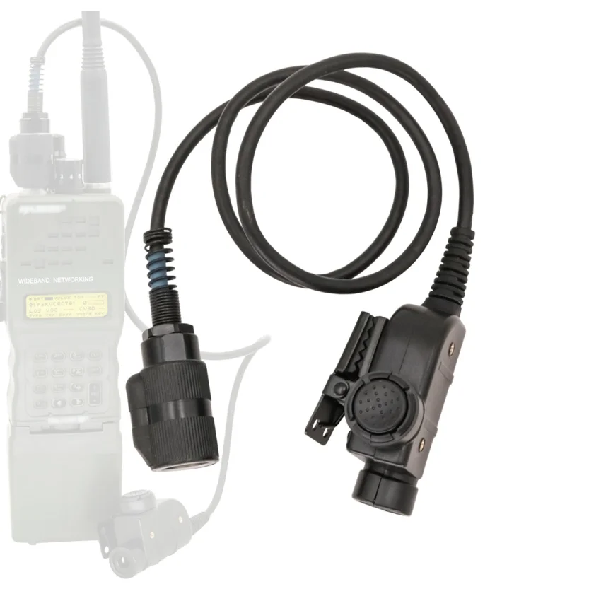 Tactical Headset Adapter 6-Pin Black Head SILYNX PTT Compatible with COMTAC SORDIN Headset for AN/PRC 152 148 Walkie Talkie Dumm
