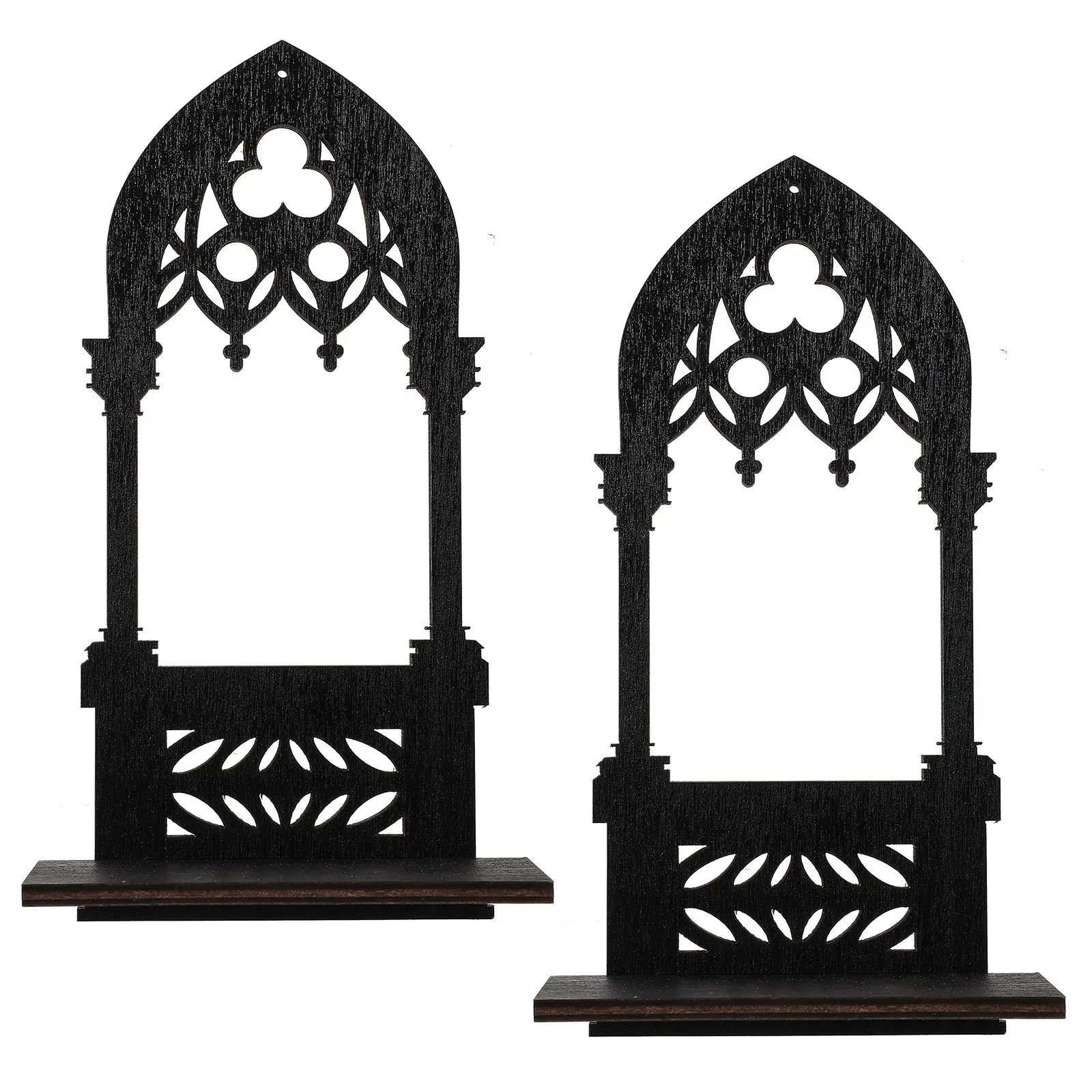 

Gothic Arch Holders Vintage Holder Large Pair Black Vintage Pillar Stand Home Church Bar Pub Restaurant