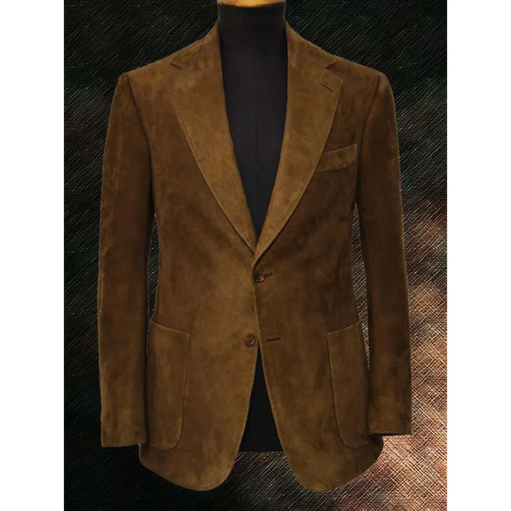 

Men's Jackets Imitation Suede Casual Suit Jacket Slim Single-breasted Fashion and Comfortable Commuting Suit Outerwear Mens Coat