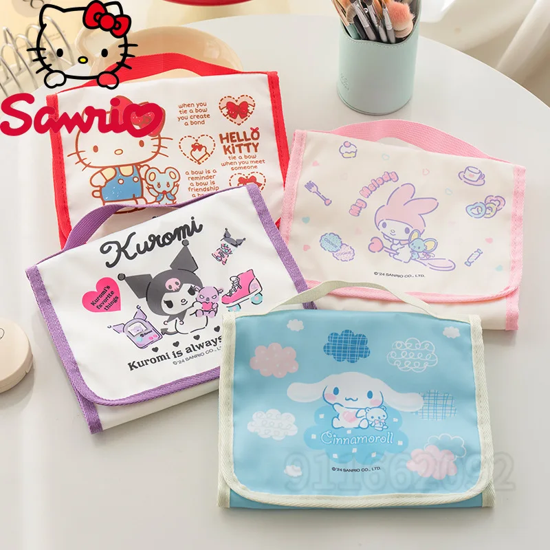  Hello Kitty New Cosmetic Bag Luxury Brand Portable Folding Cosmetic Bag Large Capacity Travel Storage Toiletry Bag