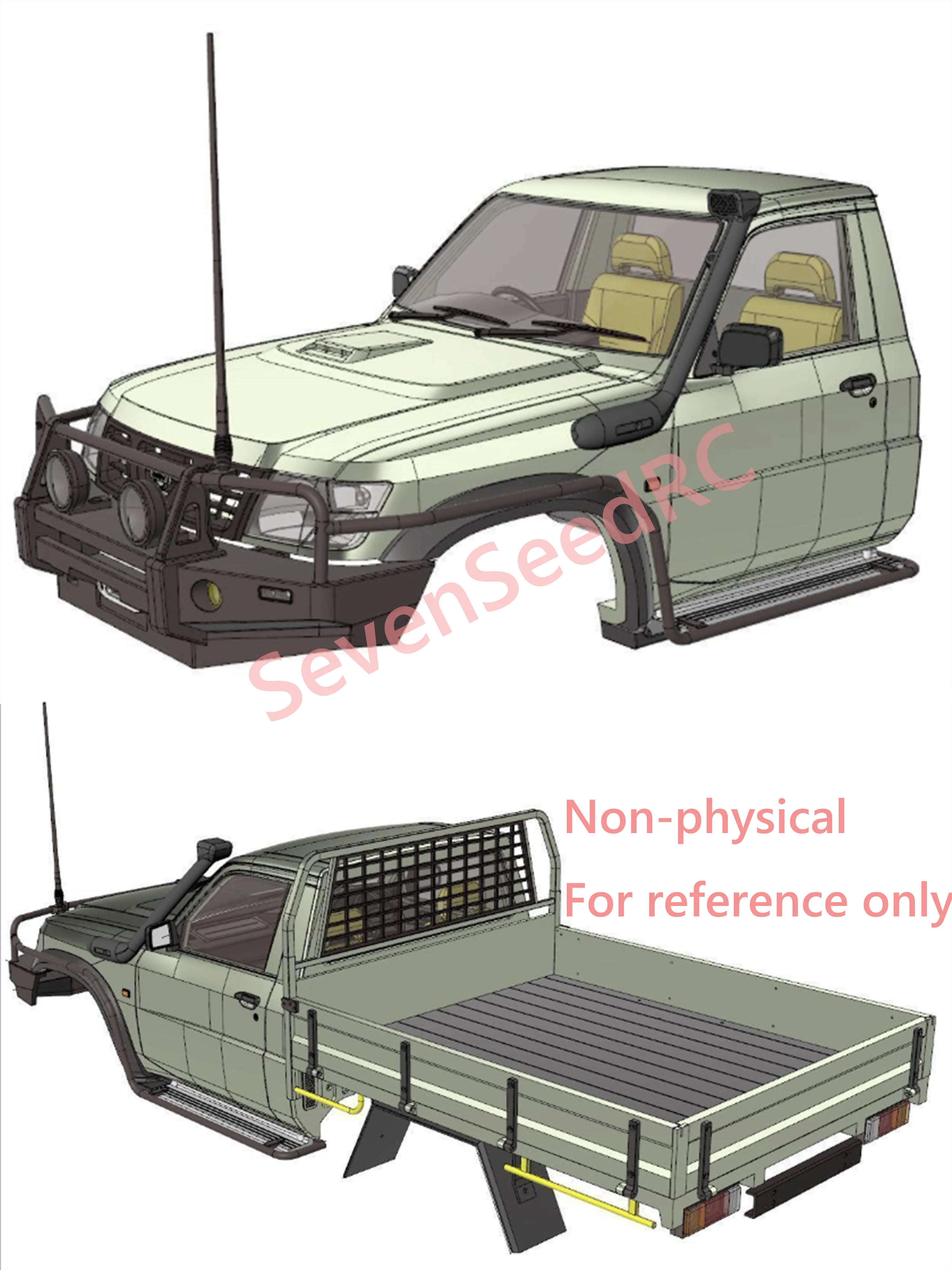 1/10 RC Body Nissan Y61 pickup 313/324mm 3d Print For SCX10 trx4 Crossrc Jt4 Nt4 trx6 vs4-10