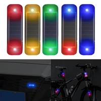 Mini solar light car motorcycle bike night safety simulation warning light wireless anti-theft LED warning light flash light