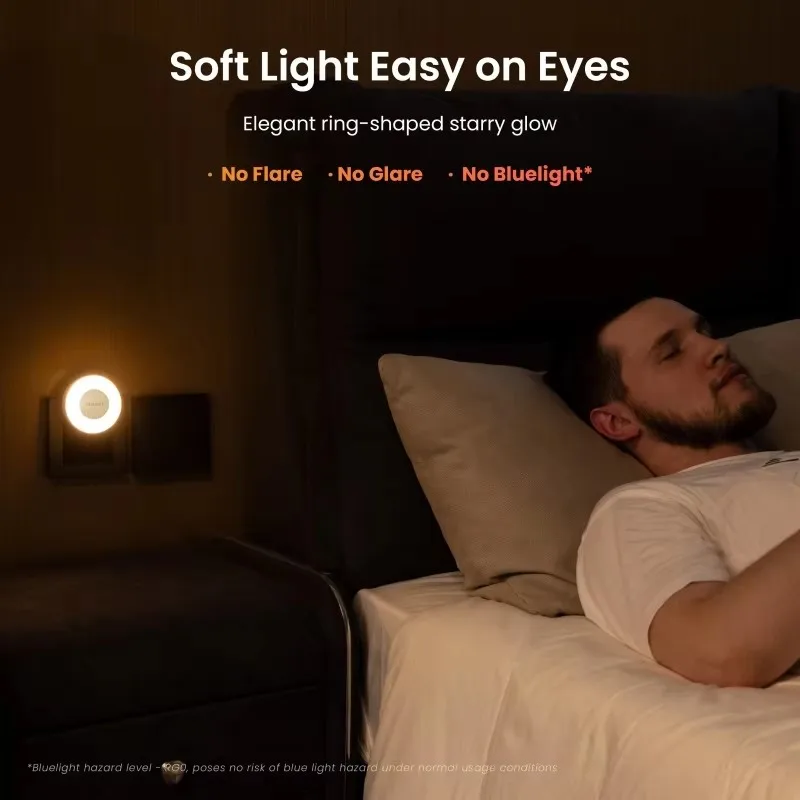 Yeelight USB Charger Night Light Warm White Rechargeable Lighting 2-in-1 with Light Sensing Mode Energy Saving EU Plug 220V-240V view 3
